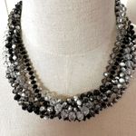 Multi strand crystal beaded tie back necklace Black Photo 0