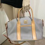 Dooney & Bourke Smoke Gray Leather Carley Madeline Satchel Bag Photo 1