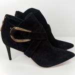 Rachel Zoe  Suede High Heel Black Booties Buckle Ankle Sophisticated City 9.5 Photo 0
