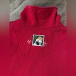 Breckenridge VTG  Christmas Snowman Quarter Zip Fleece Sweater Sweatshirt Red 1X Photo 8