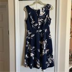White House | Black Market  Floral Navy Scuba Dress Photo 1