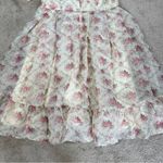 JessaKae Women’s Amelia Dress Sweatheart Neck Puff Sleeve in Cream Floral 1X Pink Photo 9