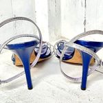Jill Stuart Missy Bird Ankle Strap Peep Toe Stilettos Strappy Sandals Blue 10 B Photo 2