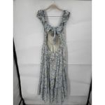 American Eagle Ruffle Floral Midi Dress Women Large White Blue Cottage Peasant Photo 2