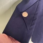 J. Peterman Lightweight Navy Wool Point Collar Single Button Coat Size‎ 10 Blue Photo 2