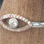 Boutique Sterling Silver Cz Evil Eye Ring Size 9 Photo 0