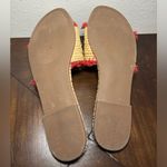 Chelsea and Violet  Rafa Fringe Sandals Slides Red Woven Tan Women's Size‎ 9 Boho Photo 5