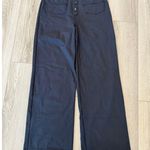 Halara High Waisted Pull On Retro Button Breathable Casual Pants Black Small Photo 1