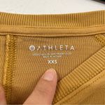 Athleta Mustard Yellow Womens Sweatshirt XXS Crewneck Long Sleeve Shirt Distress Photo 2