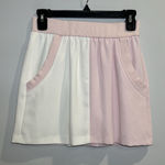 Amanda Uprichard Amanda Uprichard Frankie Mini Skirt Size XS Revolve Pink And White Side Pockets Photo 0