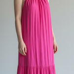 Vince Camuto NWT  Oscar Bow Back Tiered Maxi Dress X-Small, HOT PINK Photo 0