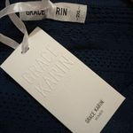 Grace Karin  Cardigan Womens Size 2XL Blue V Neck 3/4 Sleeve Button Down Photo 3