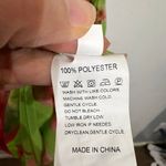 Green Floral Strapless Backless Sheer Mesh Side Slit Maxi Dress Sz S Photo 5