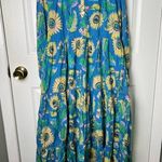 Ro’s Garden Tuckernuck Light Blue Julie Rio Floral Long Sleeve Midi Dress XS Photo 1