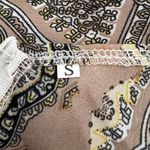 Strapless Paisley Print Halter Mini Dress Pearl Neckline Size Small Y2k Glam Brown Photo 6