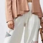 Hutch Anthropologie  Open Jacket Blazer Faux Vegan Suede in Peachy Beige Size S Photo 0