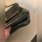 Vintage Ganson Y2K 90s Charcoal Woven Leather Handbag Crossbody Dark Gray Black Photo 3