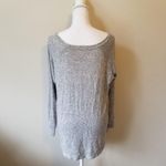 Gibson Womens Heather Gray Knit Top With Side Tie Detail Medium Photo 3
