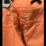 PINKO women's size 4 peach shiny sequined jacron casual stretch pant 28x30 28x31 Orange Photo 2