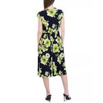 Robbie Bee NWT Petite Side-Ring Dress, Navy Lime Size M New w/Tag Retail $69 Photo 3
