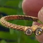 Cole Haan Gold Ring with Crystals size 7 braided band Photo 1