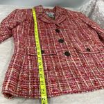 Carlisle  2 Tweed Blacker Jacket Coat Pink Red Orange Ivory Wool Silk Suit Career Photo 2