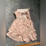 Selfie Leslie  pink floral Alexandria square neckline tie back romper small Photo 5