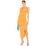 The Range  Alloy Rib Cinched Midi Dress Light Orange Photo 0