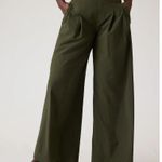 Athleta 2T Brooklyn Heights Pleated Wide Leg Pant 2 Tall Aspen Olive Green Photo 2