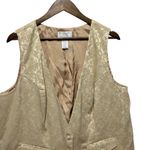 Worthington Women Vest Gold Brocade DamaskWaistcoat 2X Tailored Evening Chic Photo 2