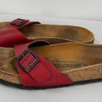 Birkenstock  Red Cherry Madrid Birko-Flor Leather Sandals Size 40 / 10 Photo 6