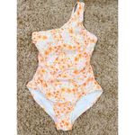 Kona Sol Orange Floral One Shoulder High Coverage One Piece Swimsuit Size M Photo 2