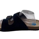 Woodstock Size 10 Adjustable Strappy Sandals Cork Footbed Brass Buckles Blue Photo 5