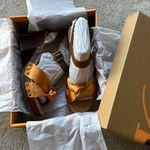 Kork-Ease NIB KORKS BY Natalia Knot Sandal Yellow Satin Photo 2
