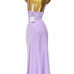 Selfie Leslie Lilac Suki Spaghetti Strap Cowl Neck Front Split Midi Dress Photo 5