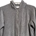 Vintage Oleg Cassini‎ Velour Zip Hoody Jacket Gray Size M Photo 1