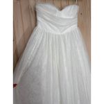 Lulus NWT  Blissful Forever White Tulle Lace Strapless Pleated Maxi Dress Size S Photo 3