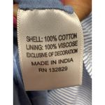 Tularosa Lana Midi Dress L Blue Stripe Embroidered Off Shoulder Tiered Tassel Photo 5