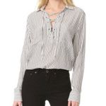 The Kooples Striped Lace Up Blouse Photo 0