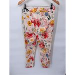 ZARA  Trouser Pants Womens‎ 2 White Floral Print Cotton Pockets Photo 5