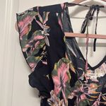 O'Neill  Black Mini Wrap Dress Tropical VNeck Brennan Coconut Girl Size Small NWT Photo 11