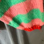 Gold & Silver: Pink & Green Crew Neck Floral Design Sweater Photo 14