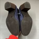 Lucky Brand  Pexton Suede Leather Boots Zip Floral Moroccan Blue Ankle Bootie 7.5 Photo 9