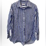 Pistola  Rena Button Down Tunic Shirt in Cobalt Stripe
Size Small Photo 1