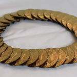 Source Unknown VTG 80's Hipster Metal Medallion Coin Gold Tone 25" Boho Grunge Stretch Belt Photo 0