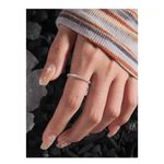 Boutique NEW Dainty Diamond Cut White Gold Plated‎ Silver Bendy Ring, Size 5 Photo 3