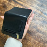 Fossil  Black cow hide leather wallet with gold leather lining Photo 3