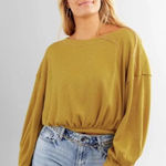 We The Free  Oversized Bubble Crop Pullover light Sweater Medium Free People Photo 0