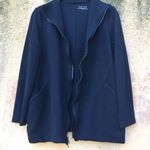 Eileen Fisher  Black Soft Structured Full Zip Jacket S Photo 3