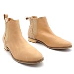Toms Ella Chelsea Boots Skip On Booties in Honey Leather Faux Shearling Size 9.5 Photo 14